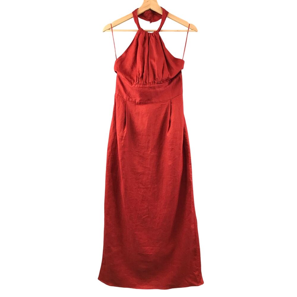 Banana Republic Red Halter Midi Dress
